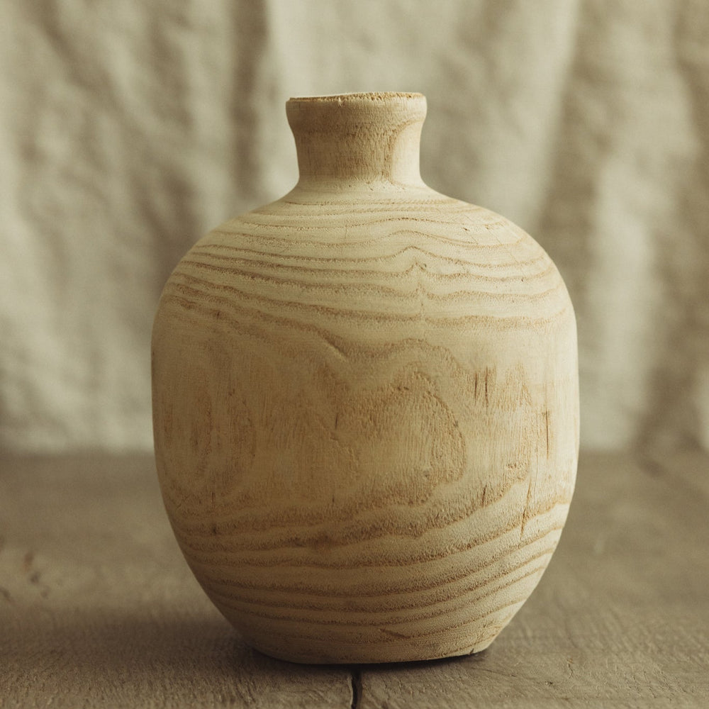 Round Decorative Vase – Handmade Wood