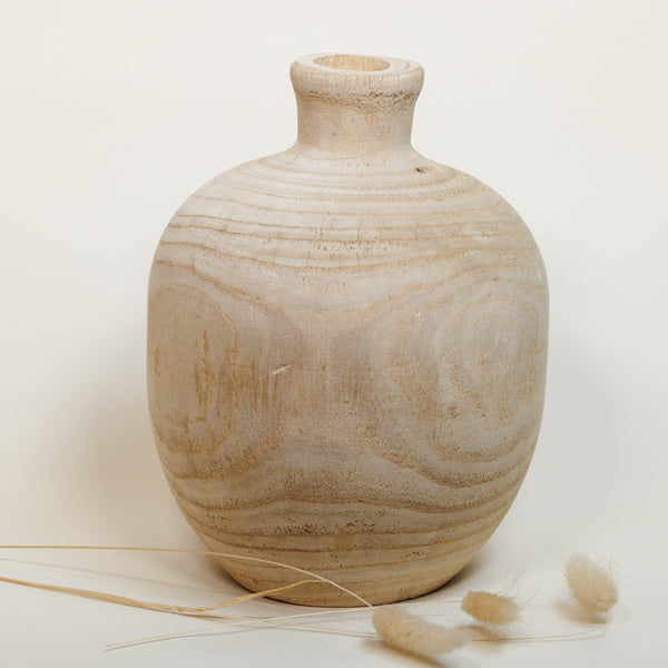 Round Decorative Vase – Handmade Wood