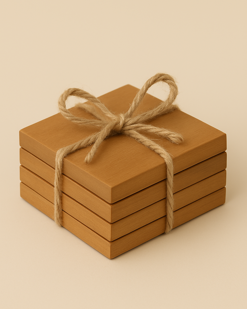 Square Wood Coasters – Set of 4