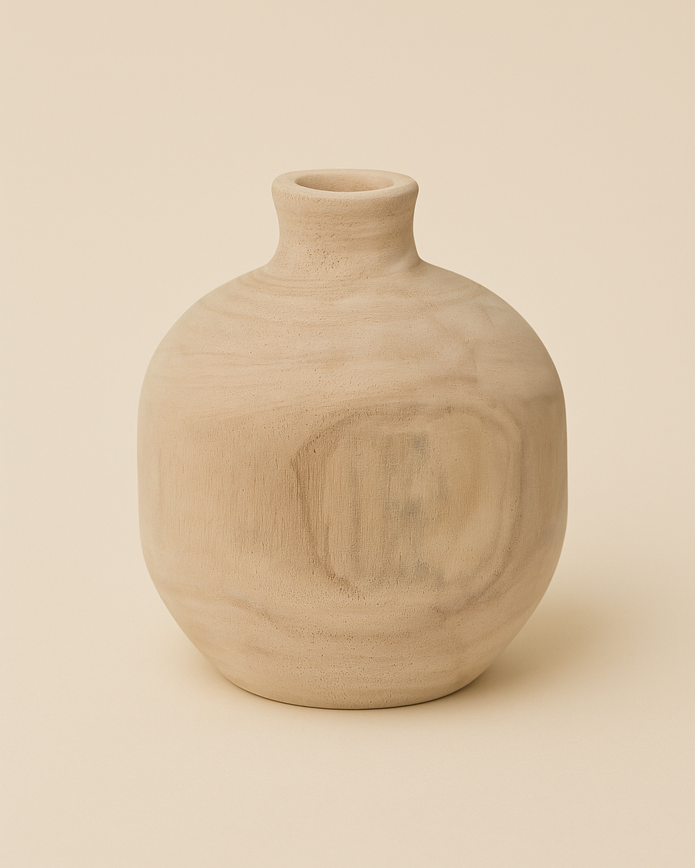 Round Decorative Vase – Handmade Wood