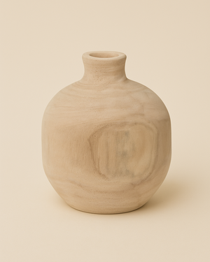 Round Decorative Vase – Handmade Wood