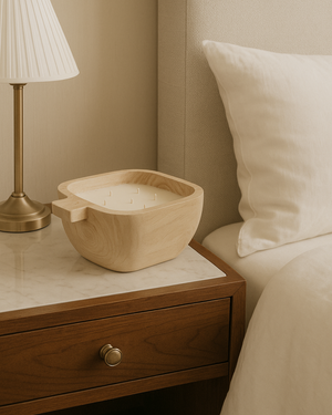 Paulownia Wood Bowl Candle – Large with Palo Santo Scent
