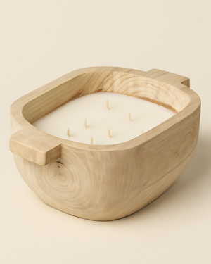 Paulownia Wood Bowl Candle – Large with Palo Santo Scent