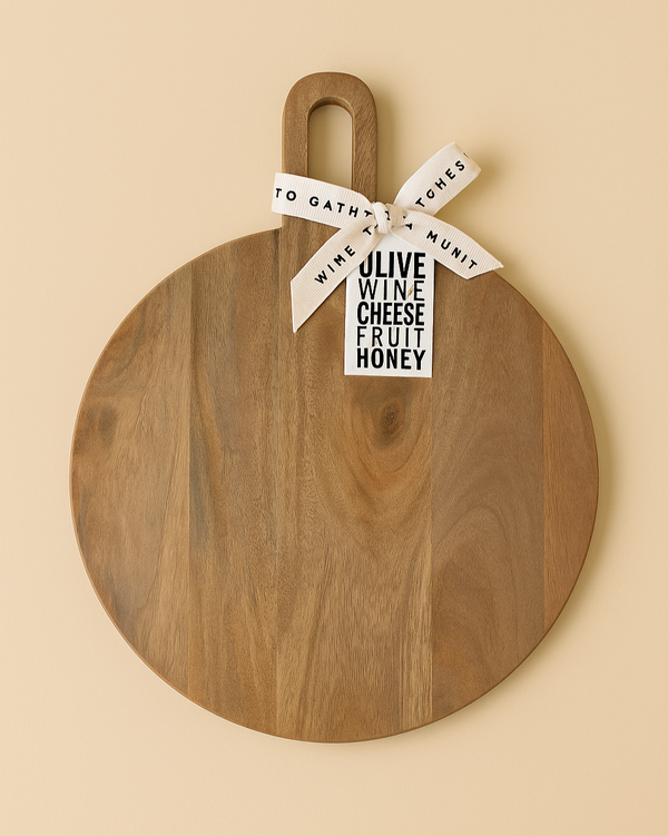 Round Serving Board – Medium, Grey Finish