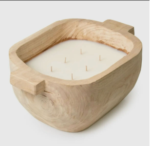 Paulownia Wood Bowl Candle – Large with Palo Santo Scent